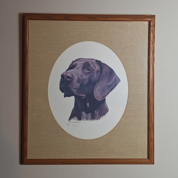 Louis Frisino Framed Art Print German Shorthaired Pointer GSP Weimaraner Signed